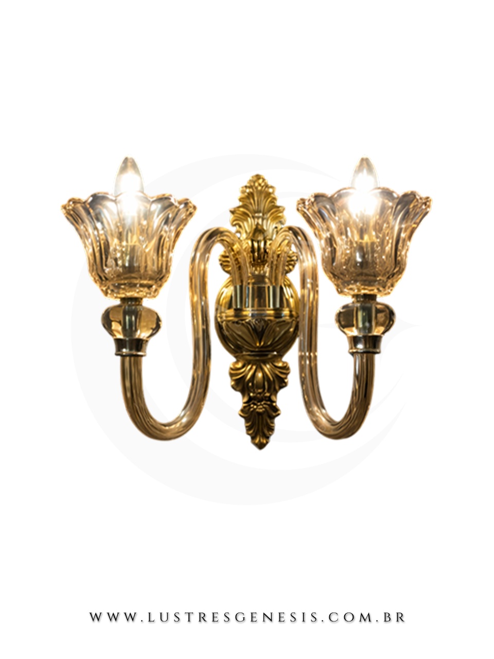 Arandela vintage Classica Metal Dourado 43x24x34cm, Quarto, Cabeceira de Cama, Espelho do Banheiro, Lavabo, Living